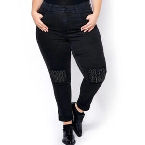 Melissa McCarthy Seven7 Studded Plus Size Skinny Jeans Size 16